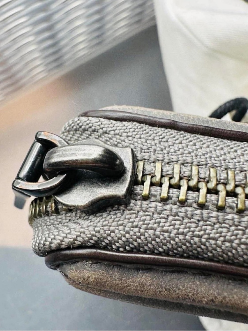 Coach Quilted Chevron Studded Zip Wallet in Gray - Picture 15 of 16